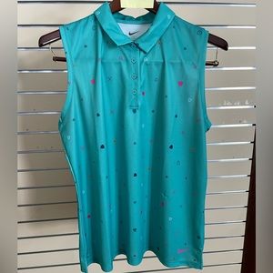 Dri-FIT Victory Women's Master Print Sleeveless Golf Polo Teal